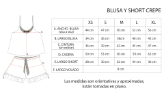 Conjunto short y blusa crepe verde liso