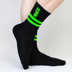 Meia Premium Cano Médio Gorn Preta e Verde MA-03028