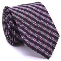 Gravata Slim Xadrez Marsala Escuro, Branca e Preta SL-06084