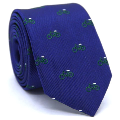 Gravata Slim Azul Marinho, Verde Escuro e Branca, Textura Bordada SL-08090 - comprar online