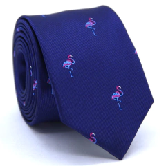 Gravata Slim Bordada Azul Marinho, Azul Serenity e Lilás SL-08096