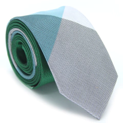 Gravata Slim Xadrez Cinza, Verde Água e Azul Bebê SL-10346 - comprar online