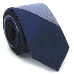 Gravata Slim Xadrez Preta, Azul Royal, Azul Serenity e Grafite SL-10357 - comprar online