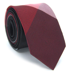 Gravata Slim Xadrez Bordô, Marsala, Preto e Cinza Grafite - comprar online