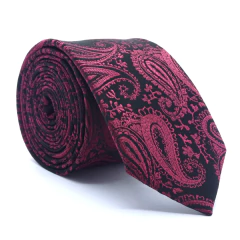 Gravata Slim Paisley Marsala Textura Desenhada - comprar online