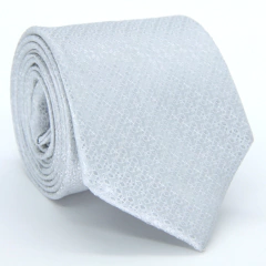 Gravata Tradicional Cinza Prata Textura Desenhada TR-05633