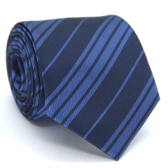Gravata Tradicional Estampa em Listras Azul Marinho e Azul Serenity TR-05722 - comprar online