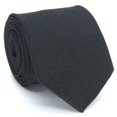 Gravata Tradicional Estampa Desenhada Preta TR-05818 - comprar online