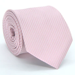 Gravata Tradicional Estampa em Listras Rosa e Branco - comprar online