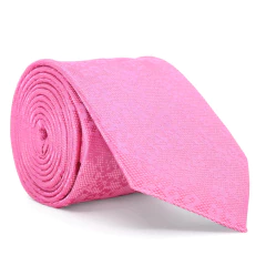 Gravata Tradicional Rosa Estampa Floral Textura Pontilhada