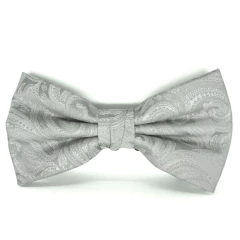Gravata Borboleta Adulto Estampa Paisley Cinza Grafite, Cinza Textura Desenhada - comprar online