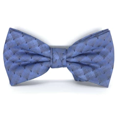 Gravata Borboleta Adulto Estampa Geometrica Azul Puro, Cinza Chumbo Desenhada - comprar online