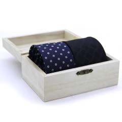 Kit Caixa de Madeira para Presente e Duas Gravatas Slim KIT-CMSL02005