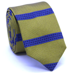 Gravata Slim Texturizada Dourada e Azul Royal SL-10281