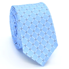 Gravata Slim Xadrez Azul Serenity e Branco - comprar online