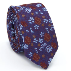 Gravata Slim Estampa Liberty Azul Marinho, Marrom e Azul Serenity - comprar online