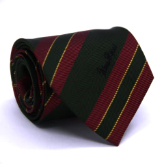 Gravata Tradicional Seda Estampa em Listras Marsala e Verde Escuro cx0043-se08019