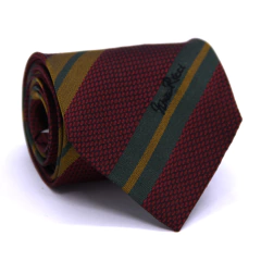 Gravata Tradicional Seda Estampa em Listras Marsala, Dourado e Verde Escuro cx0051-se08039 - comprar online