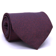 Gravata Tradicional Seda Vermelho e Cinza Textura Pontilhada cx0053-se09014
