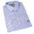 Camisa Manga Longa Social Masculina Comfort Algodão Egícpio Fio 80 Listras Azul Claro e Branco LC162203