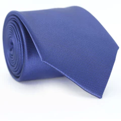 Gravata Tradicional Azul Puro Textura Quadriculada - comprar online