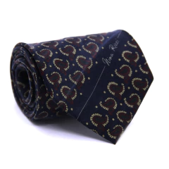 Gravata Tradicional Seda Estampa Paisley Azul Marinho, Bege e Marsala CX0071-se08007 - comprar online