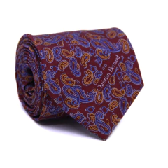 Gravata Tradicional Seda Estampa Paisley Marsala, Azul Serenity e Laranja CX0071-se08016 - comprar online