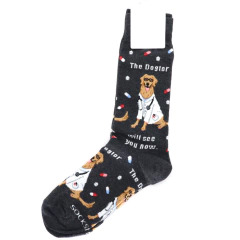 Meia Adulto Estampa The Dogtor Cinza