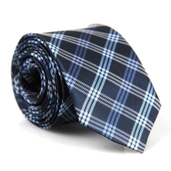 Gravata Slim Xadrez Azul Marinho, Branco e Azul Serenity - comprar online