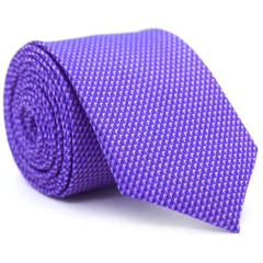 Gravata Slim Azul Royal e Roxo Furta Cor Textura Desenhada