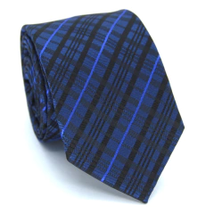 Gravata Slim Xadrez Azul Marinho, Azul Royal e Preta - comprar online