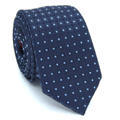 Gravata Slim Estampa Poá Azul Marinho e Azul Serenity SL-19110