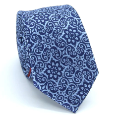 Gravata Slim Estampa Floral Azul Serenity e Azul Marinho - comprar online