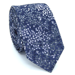 Gravata Slim Estampa Floral Azul Marinho, Cinza, Cinza Grafite e Branca - comprar online