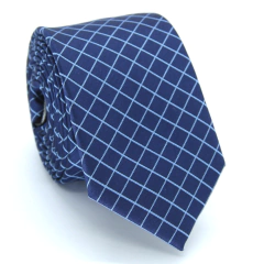 Gravata Slim Xadrez Azul Marinho e Azul Serenity - comprar online