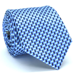 Gravata Tradicional Estampa Desenhada Azul Bebê, Azul Serenity e Azul Marinho TR-19102 - comprar online