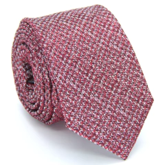 Gravata Slim Estampa Desenhada Vermelha, Branca e Preta SL-19133 - comprar online