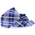 Gravata Tradicional Xadrez Azul Royal, Azul Escuro, Azul Marinho e Branco Textura Desenhada na internet