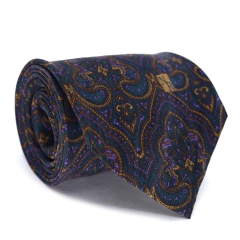 Gravata Tradicional Azul Desenhada