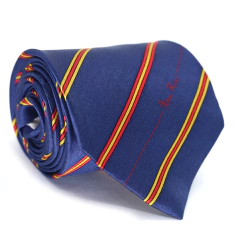Gravata Tradicional Azul Marinho Desenhada