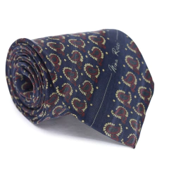 Gravata Extra Larga Estampa Paisley Azul Marinho, Bordô, Preta e Champagne