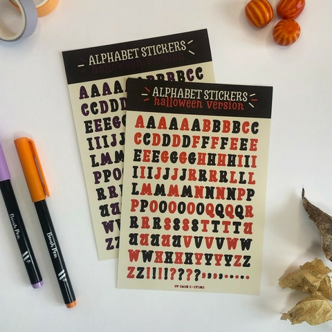 CARTELA ADESIVA "ALPHABET STICKERS" (HALLOWEEN)
