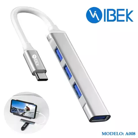 Adaptador USB TIPO C HUB 4 EN 1 IK-A008 - comprar online
