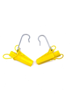 100 UN ESTICADOR PARA CABO DROP COM GANCHO LONGO (AMARELO) - Isamig Telecom