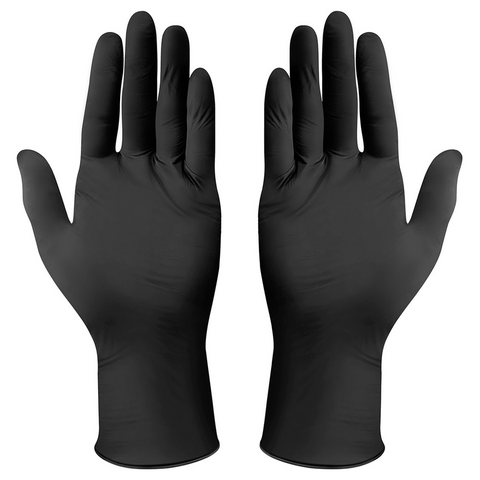 LUVA NITRILICA DESCARTAVEL PRETA TAM.9 - KIT 100UN