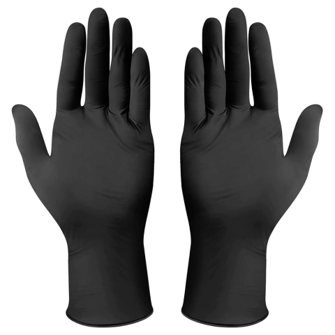 LUVA NITRILICA DESCARTAVEL PRETA TAM.9 - KIT 100UN