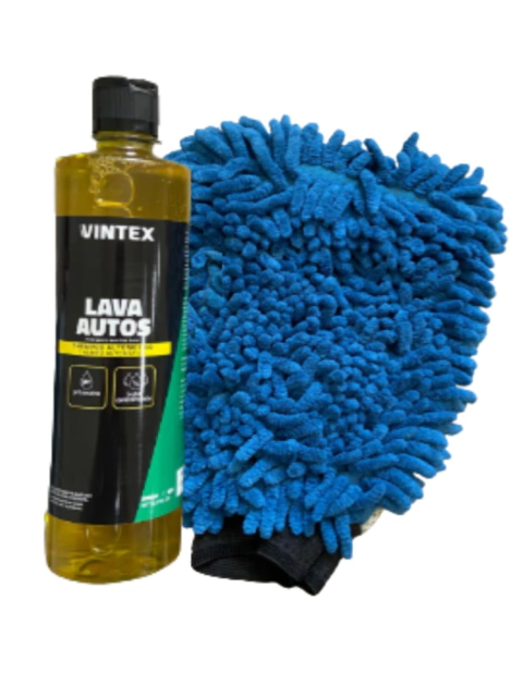 LAVA AUTOS SHAMPOO PH NEUTRO 500ML + LUVA MICROFIBRA VINTEX