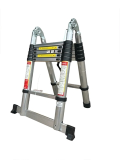 ESCADA TELESCOPICA DOBRAVEL E DEGRAUS DE ALUMINIO - 3,8M - comprar online