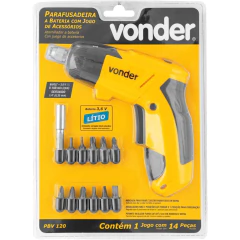 PARAFUSADEIRA BAT3,6V KIT C/12PCS VONDER - comprar online