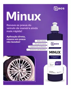 MINUX BRILHO PARA PNEUS PRETINHO 500ML ZACS - KIT 5UN na internet